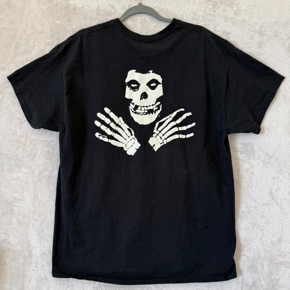 The Misfits Fiend Skull T Shirt Men's XL Black Punk Rock Horror Graphic Band Tee